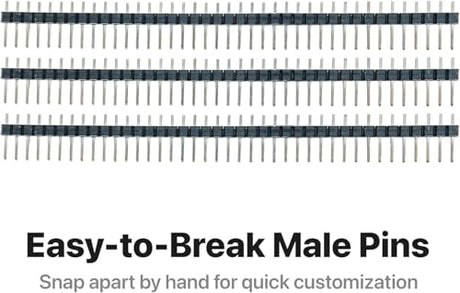 Lonely Binary 75-Piece 2.54mm Pin Header Kit, Male and Female 40-Pin Rows