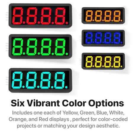 Lonely Binary 6-Pack TM1637 4-Digit 0.56" LED Display for Arduino & ESP32