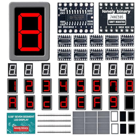 0.56" 7-Segment LED + 74HC595 Driver, 24-Pack