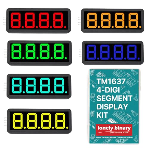 TM1637 4-Digit Decimal LED Display, 6-Pack