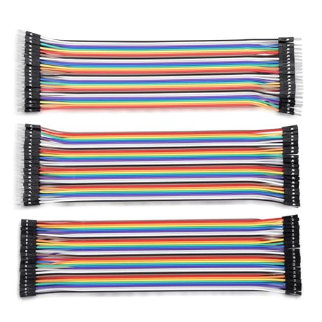 LONELY BINARY 120-Pack Breadboard Jumper Wires 20cm M-M M-F F-F for Arduino