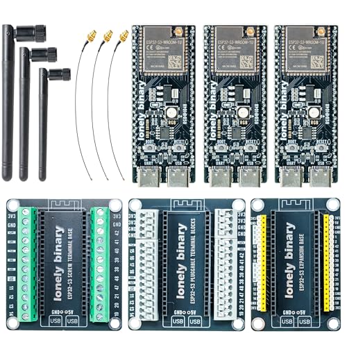 ESP32-S3 Gold Edition IPEX + 3 Bases, 3-Pack
