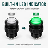 10-Pack 16mm Latching LED Push Button Switch, 5 Colours