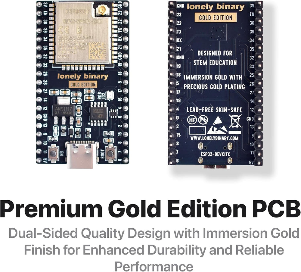 ESP32-WROOM-32UE IPEX + PinPulse Shield, 3-Pack