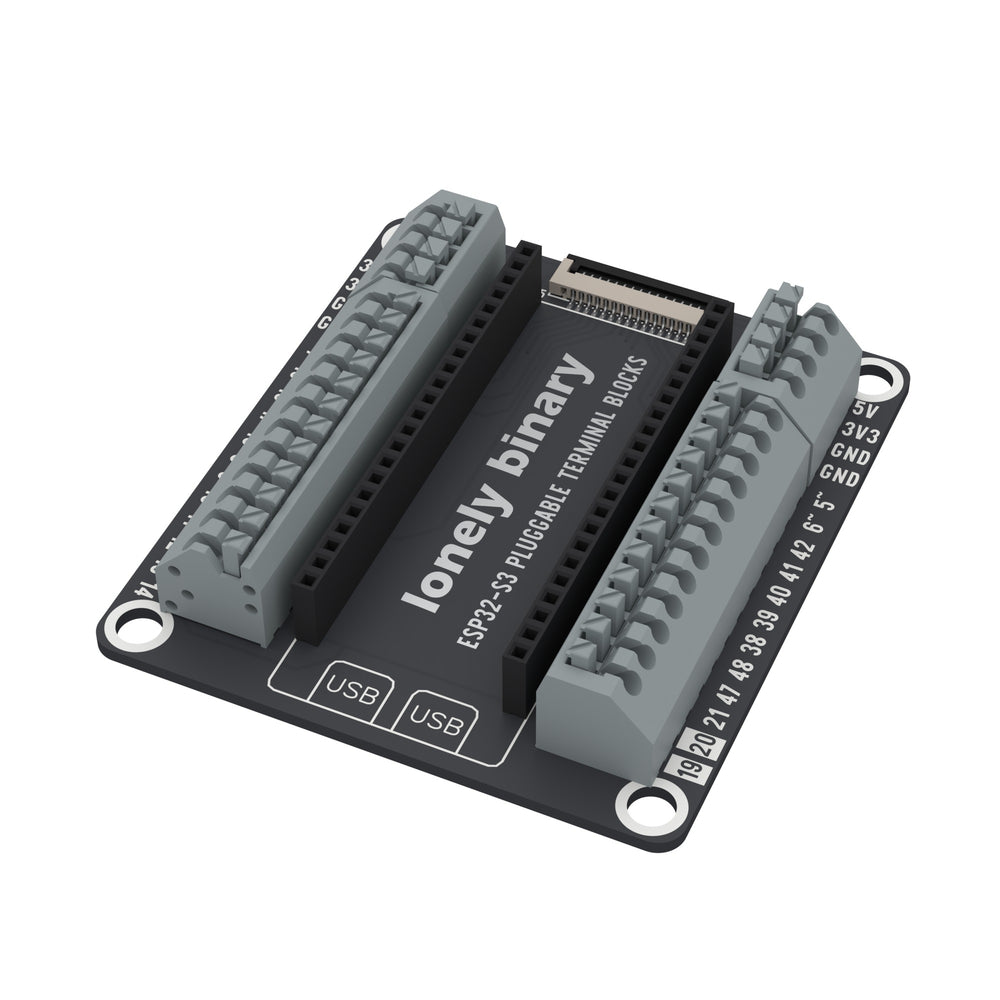 ESP32-S3 Pluggable Terminal Base, angled view